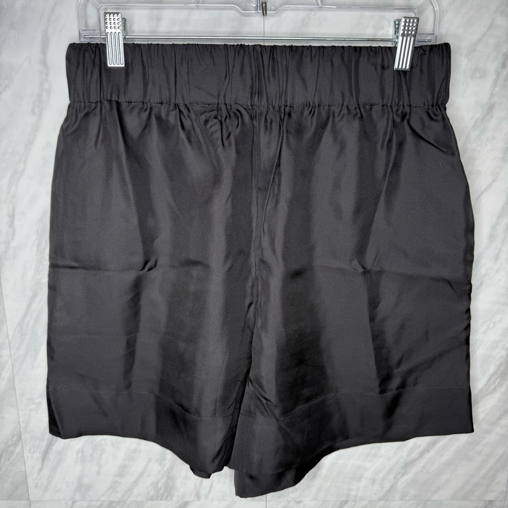 H&M Black Silk High Waist Shorts